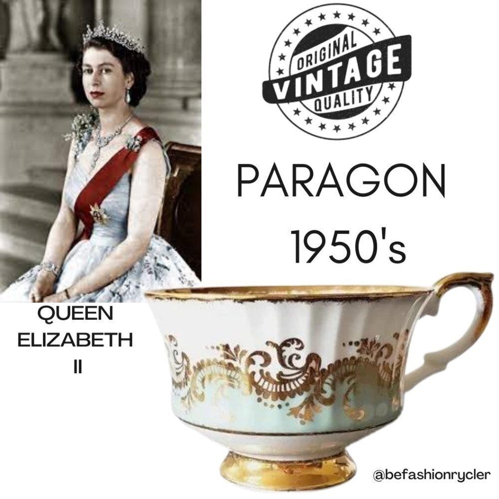 Vintage 1950s PARAGON Fine Bone China Cup with Gold Hidden Rose for Her